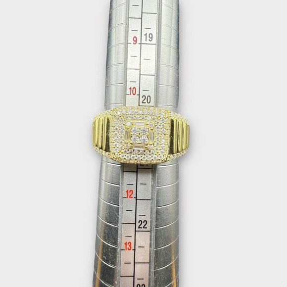 18k Gold Vermeil Moissanite Men’s Ring - Picture 1 of 6
